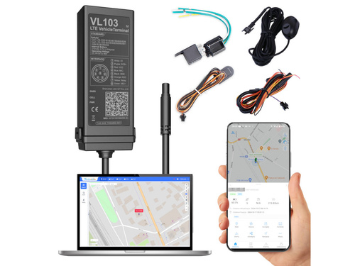 Lokalizator GPS 4G/2G, do auta, motocyklu (VL103M) + Karta telemetryczna + Serwis Tracksolid Pro na 10 lat