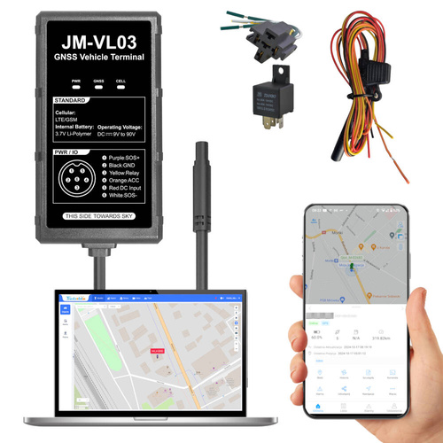 Lokalizator GPS 4G/2G, samochodowy, odcięcie ACC (VL03) + Karta telemetryczna + Serwis Tracksolid Pro na 1 rok