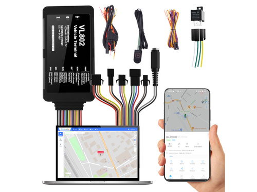 Lokalizator GPS 4G/2G, flot pojazdów, zaawansowany (VL802) + Karta telemetryczna + Serwis Tracksolid Pro na 1 rok