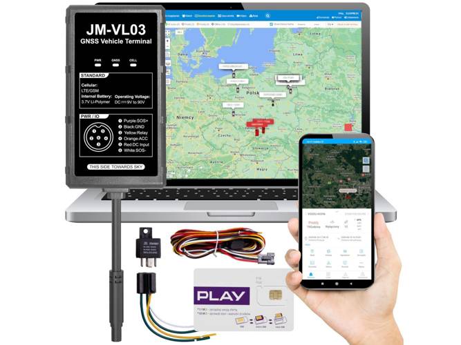 Lokalizator GPS 4G pojazdów elektrycznych + karta Play + dostęp do Tracksolid Pro na 10 lat