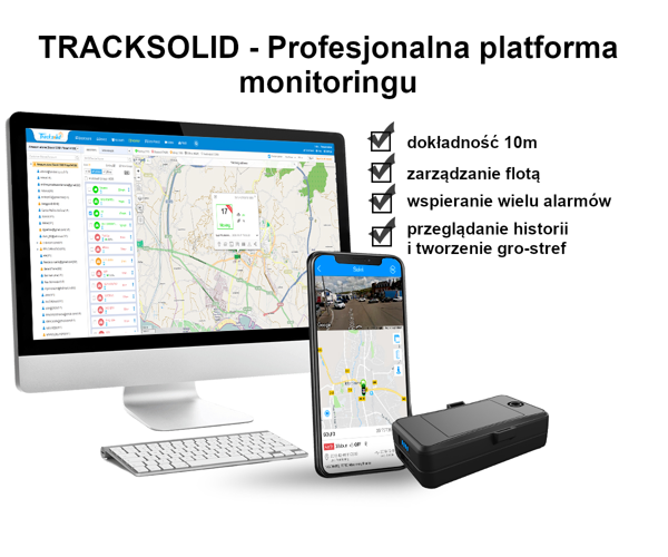 Lokalizator GPS bateryjny 10000mAh 4G + karta Orange + dostęp do Tracksolid Pro na 10 lat