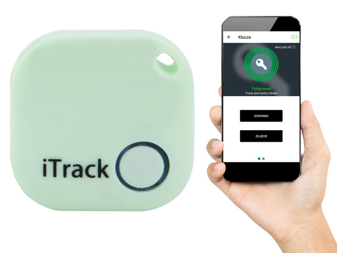 iTrack1 lokalizator kluczy portfela Bluetooth GPS miętowy